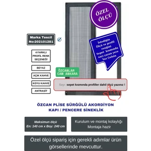 💥Plise  Pileli Sürgülü  En140 x Boy240 cm kayar Kapı pencere Sineklik (Demir Kapı ,ahşap Kapı, Çelik Kapı Pimapen Kapı sinekliği)