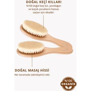 Nami Baby  Doğal Yumuşak Keçi Kıllı Bebek Fırçası – Yeni Doğanlar Için Uygun Ahşap Saplı
