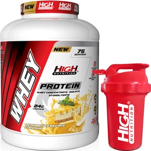 High Nutrition Whey Protein 2280 gr Limon Cheesecake Aromalı Protein Tozu 24 gr Protein 76 Servis Shaker Hediye