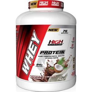 High Nutrition Whey Protein 2280 gr Çikolata Hindistan Cevizi Aromalı Protein Tozu 24 gr Protein 76 Servis
