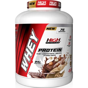High Nutrition Whey Protein 2280 gr Çikolata Fındık Aromalı Protein Tozu 24 gr Protein 76 Servis