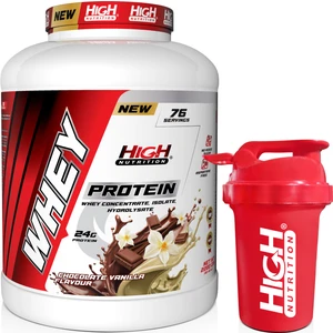 High Nutrition Protein Tozu 2280 gr Çikolata Vanilya Aromalı 24 gr Protein 76 Servis Shaker Hediye