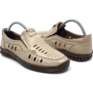 %100 Hakiki Deri Erkek Yazlık Rahat Günlük Delikli Çarık Ayakkabı Yeni Sezon 40-45