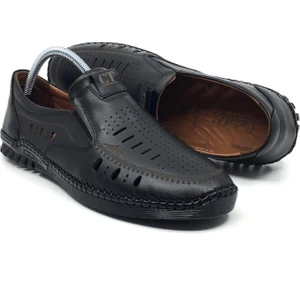 %100 Hakiki Deri Erkek Yazlık Rahat Günlük Delikli Çarık Ayakkabı Yeni Sezon 40-45