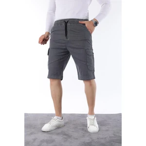 Erkek Comfort Fit Keten Bel Lastikli Cepli Kapri Şort