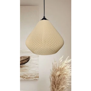 Gruis Hasır Yüzey Avize, Rattan Görünümlü Tasarım Tekli Sarkıt Avize (Plastik) E27