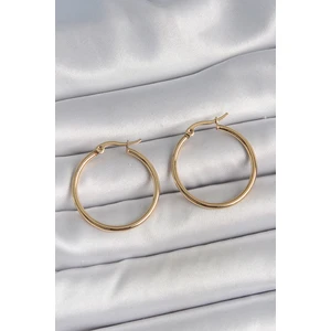 316 Çelik Gold Renk 27 mm Halka Model Kadın Küpe