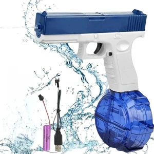 Elektrikli Otomatik Atış Yapan Su Tabancası 10 Metre Menzilli 500 Ml. Depolu 20 Cm.