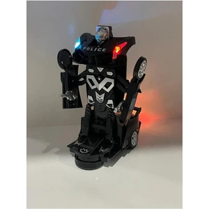 Polis Transformers Arabası Işıklı Sesli Kendinden Robota Dönüşebilen Çarp Dön Araba 25 cm