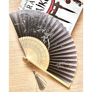 Yelpaze Antrasit Bambu Kumaş