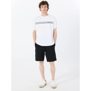 Siyah Erkek Loose Fit Desenli Sweat Şort M5GD10KCN01JBLK Clovıs Shorts