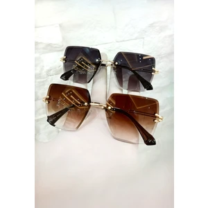 Kadın Güneş Gözlüğü Kare Kesim 2’li Fırsat Seti Kahverengi Güneş Gözlüğü Kare Kesme - Kristal Kesim