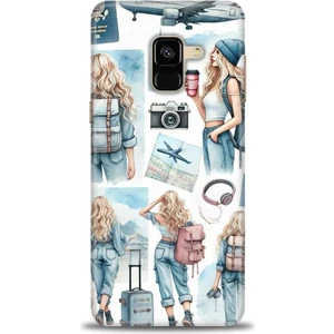 Samsung Galaxy A8 2018 Hd Baskılı Kılıf + Seramik Tam Kaplayan Ekran Koruyucu 268