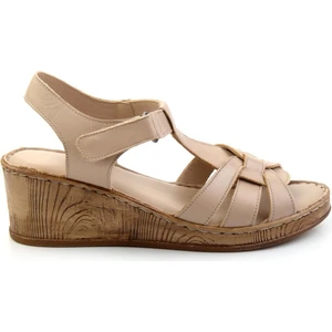 Bej Leather Kadın Sandalet K05552000503