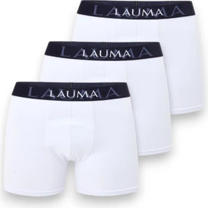 Erkek Boxer 3’lü Paket Beyaz Renk Siyah Bel Bandı Esnek Pamuklu Iç Giyim