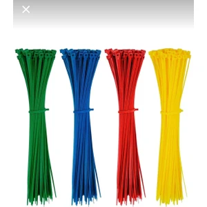 Plastik Renkli Cırt Kelepçe 3,6X15CM - 25'er Ad: Sarı-Yeşil-Kırmızı-Mavi