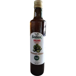 Sazlıca Organik Sazlıca Enginar Sirkesi -500 ml - Cam Şişe - Sertifikalı -Silindir Şişe -Katkısız