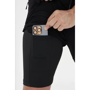 Erkek Taytlı Fermuarlı Cepli Spor Şort Siyah 5807-S