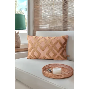 HAMUR Dekoratif Kırlent Kılıfı Pamuk Mikro Polyester Vizon Geometrik Desen Çift Taraflı Gizli Fermuarlı