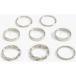 8'li Basic Çelik Yüzük Seti