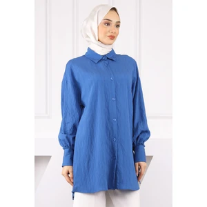 Indigo Kol Detaylı Tunik