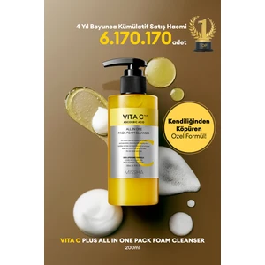 Ciltte Köpüren Jel Temizleyici & Maske Vita C Plus All in One Pack Foam Cleanser 200 ml