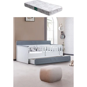 Yavrulu Karyola, Flora Yavrulu Montessori Karyola - Gri + 1 Adet Comfort Yatak