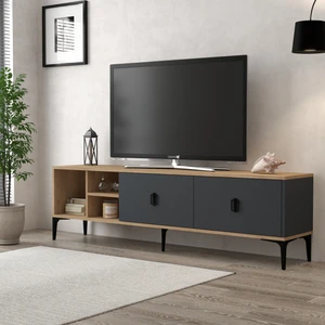 3805 Era Tv Ünitesi 180 cm 2 Kapaklı Raflı Sepet - Antrasit