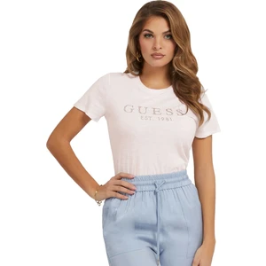 Kadın Önde Taşlı Logolu T-Shirt / Pembe