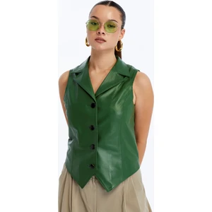 Kadın Hakiki Deri Yelek