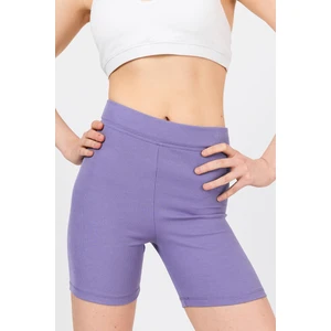 Lila Fitilli Biker Şort 2190M