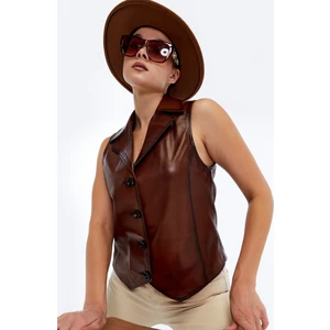 Kadın Hakiki Deri Yelek