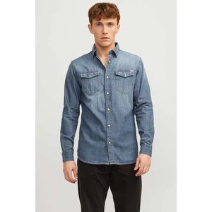 Jack & Jones JJESHERIDAN SHIRT L/S NOO MAVI- Erkek Gömlek