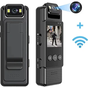 Mini Wifi Body Kamera 1.3 Inç LCD Ekran Full Hd 4K 180 Derece Dönebilir Kamera 1200MAH Batarya