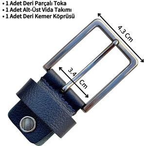 Süzer Deri Siyah 3.5 Cm. Yedek Kemer Tokası  Deri Vidalı