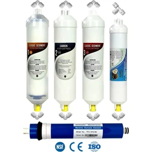 Kapalı Kasa Su Arıtma Cihazı Uyumlu Yeni Seri Inline 5 Aşamalı Filtre Domestic Membranlı Set