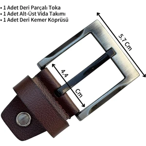 Süzer Deri Siyah 4.5 Cm. Yedek Kemer Tokası  Deri Vidalı