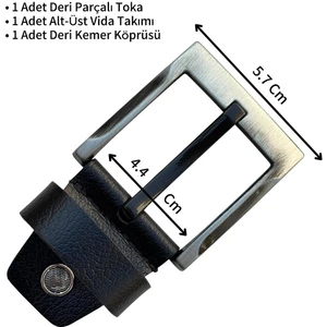 Süzer Deri Siyah 4.5 Cm. Yedek Kemer Tokası  Deri Vidalı
