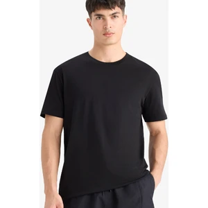 %100 Pamuk New Regular Fit Bisiklet Yaka Basic Düz Kısa Kollu Siyah Tişört V7699AZ25SP