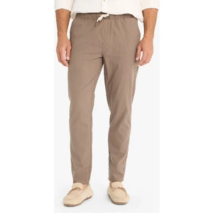 %100 Pamuk Keten Görünümlü Yazlık Jogger Pantolon Dar Paça Beli Bağcıklı Lastikli Cepli Z6475AZ25SP