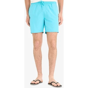 Regular Fit Kısa Boy Cepli File Astarlı Beli Bağcıklı Düz Hafif Kumaş Deniz Şortu E5133AXNS