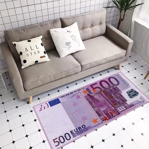 Gerçek 500 Euro Şeklinde Makinede Yıkanabilir Süngerli Yüzey Kaymaz Dot Taban Halı