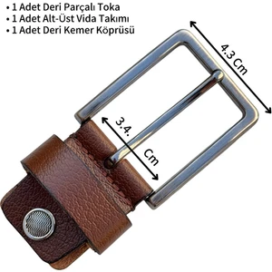 Süzer Deri Siyah 3.5 Cm. Yedek Kemer Tokası  Deri Vidalı