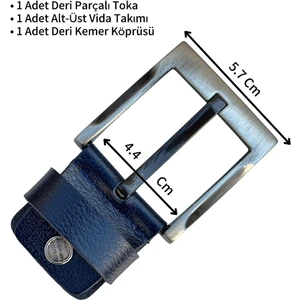Süzer Deri Siyah 4.5 Cm. Yedek Kemer Tokası  Deri Vidalı
