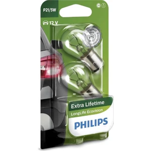 P21/5W Longlife Ecovision, 12V 1016 Stop Ampul Çift Duy Çapraz Tırnak 2 Adet, 2'li Paket
