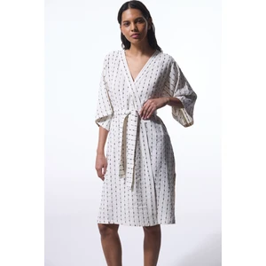 Renkli Sally Textured V Yaka Oversize Kimono
