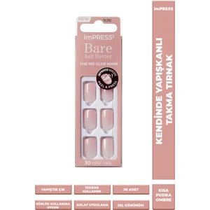 Kendinden Yapışkanlı Takma Tırnak Kısa Pudra Ombre