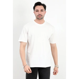 Erkek Bisiklet Yaka Basic Pamuklu T-Shirt Beyaz - 2271