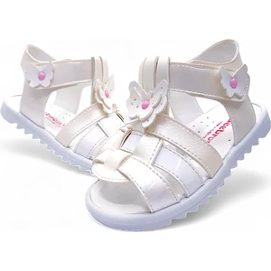 Ortopedik Kız İlk Adım Bebek ve Çocuk Sandaleti Kelebek Serisi Klb2415 Sedef Beyaz 25