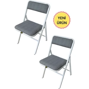 Hey 2'li Katlanır Kamp Sandalyesi Piknik Sandalyesi Kazayağı Beyaz
